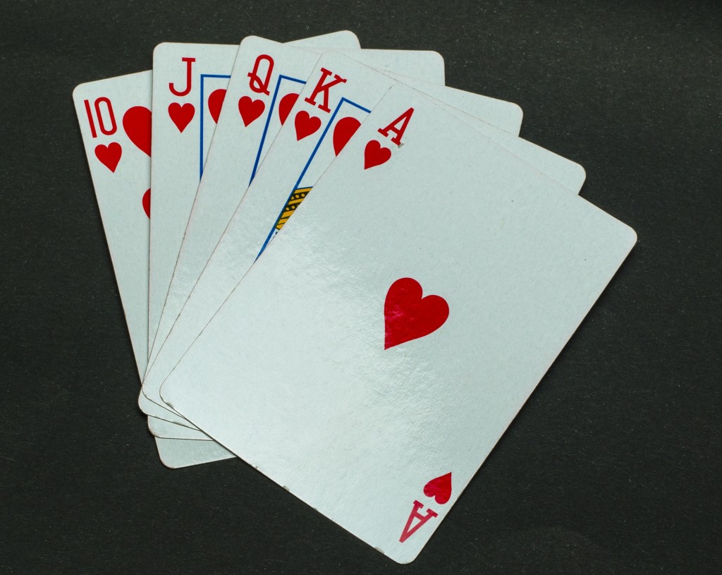 10, jack, queen, king, and ace of hearts