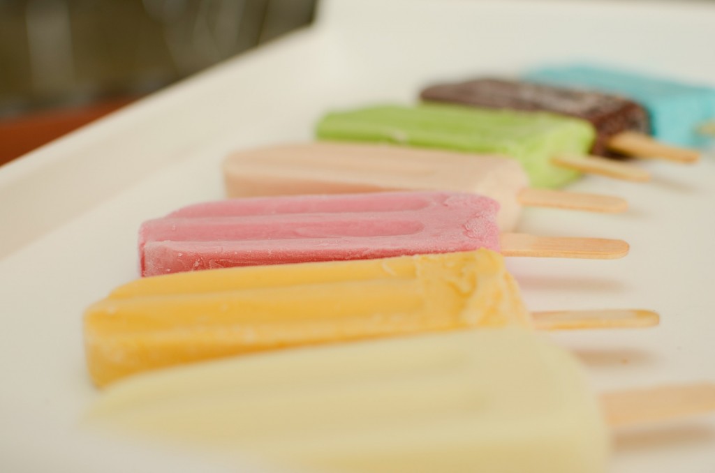 popsicles arranged on tray
